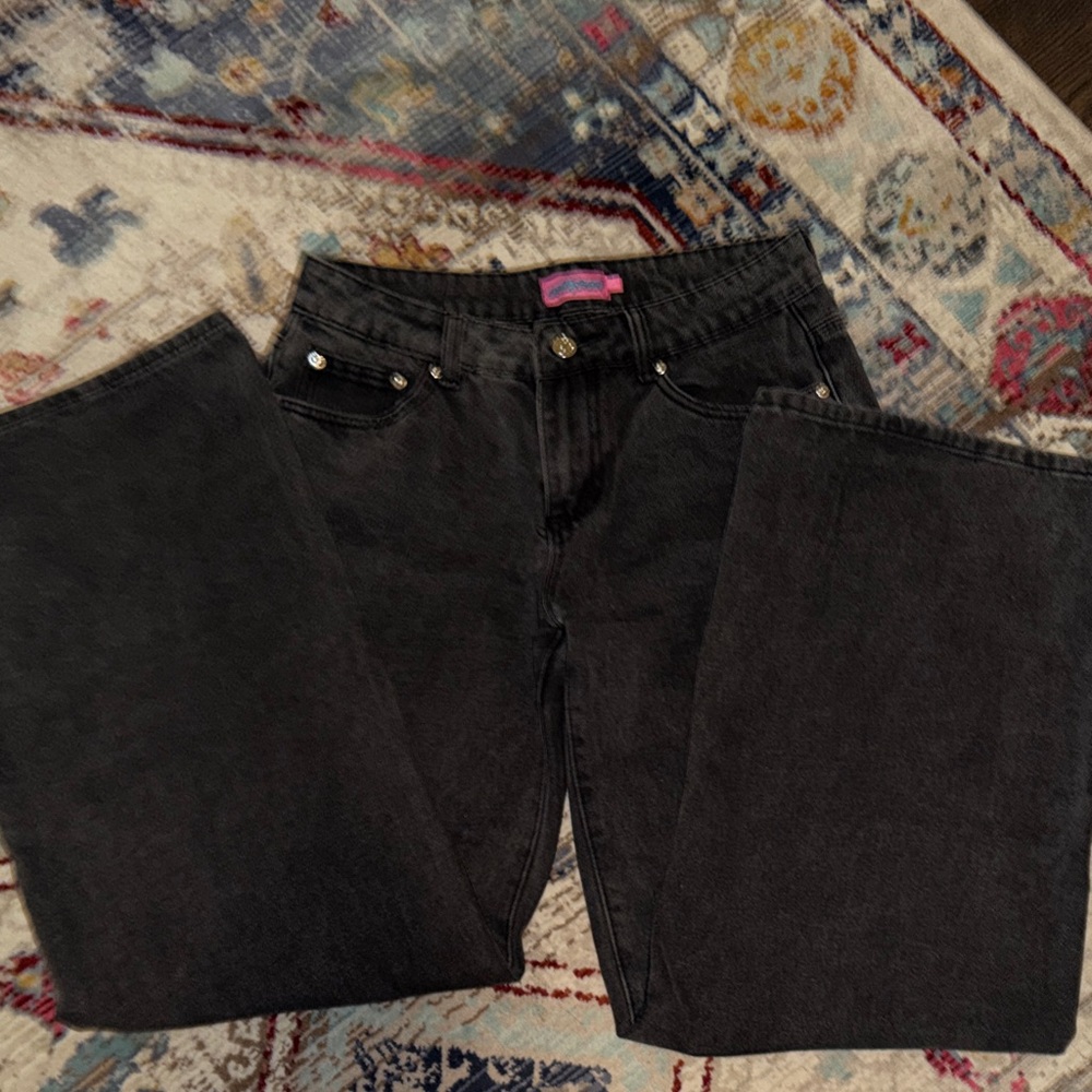 Edikted Raeylnn Black Women's low rise Jeans